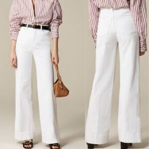J. Crew Petite New High-Rise Denim Trouser Jean CH717 White Denim Size P29 NWT